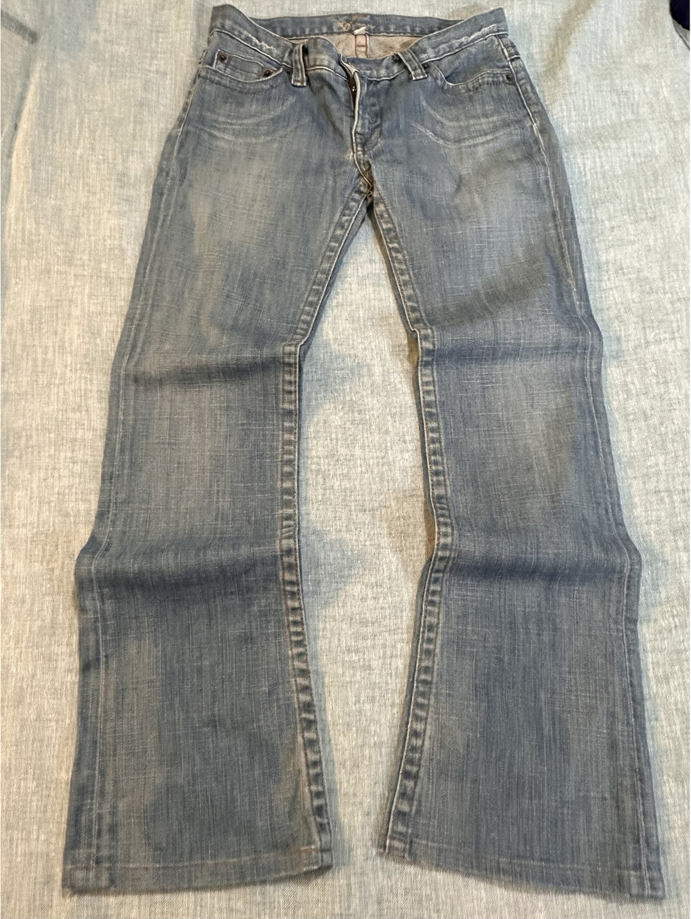 Bebe Carla Low Rise Bootcut Jeans Sz 28 Y2K Bling Embroidered Pocket USA Denim